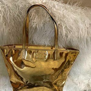 Kate Spade Metallic Gold Hearts Tote